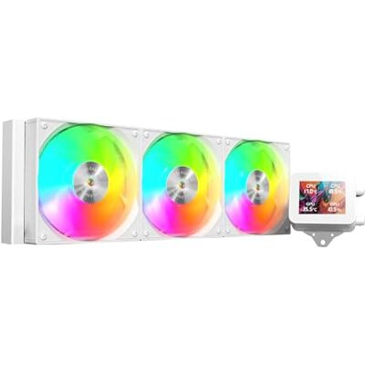 Mars Gaming ML-VISION360, AIO Liquid Cooling, TDP 600W, 3x ARGB Fans with Copper and Aluminum FDB Core, 4:3 IPS LCD Display with 360° Rotation and Software, Universal Multisocket, White Mars Gaming ML-VISION360, AIO Liquid Cooling, TDP 600W, 3x ARGB Fans with Copper and Aluminum FDB Core, 4:3 IPS LCD Display with 360° Rotation and Software, Universal Multisocket, White