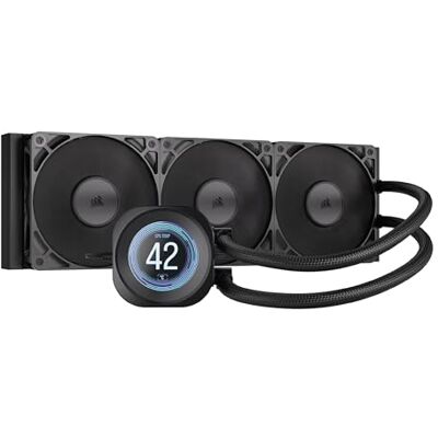 Corsair NAUTILUS 360 RS LCD Liquid CPU Cooler – 2.1" IPS LCD Screen, 360mm AIO, Low-Noise, Daisy-Chain, Intel LGA 1851/1700, AMD AM5/AM4 – 3x RS120 Fans Included – Black Corsair NAUTILUS 360 RS LCD Liquid CPU Cooler – 2.1" IPS LCD Screen, 360mm AIO, Low-Noise, Daisy-Chain, Intel LGA 1851/1700, AMD AM5/AM4 – 3x RS120 Fans Included – Black