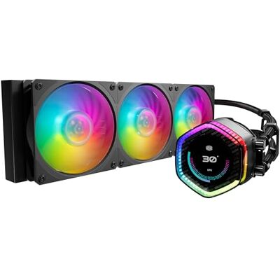 Cooler Master MasterLiquid 360 Ion CPU Liquid Cooler 2.1" LCD Display, AIO Water Cooling System, Gen X Dual-Chamber Pump, Mobius 120P ARGB Fans, Addressable Gen 2 RGB, LGA1700 & AM5 Brackets Cooler Master MasterLiquid 360 Ion CPU Liquid Cooler 2.1" LCD Display, AIO Water Cooling System, Gen X Dual-Chamber Pump, Mobius 120P ARGB Fans, Addressable Gen 2 RGB, LGA1700 & AM5 Brackets