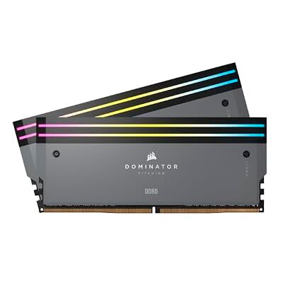 Corsair DOMINATOR TITANIUM RGB DDR5 32GB (2x16GB) DDR5 Up to 6000MHz CL30 AMD EXPO Intel XMP iCUE Compatible Computer Memory – Grey (CMP32GX5M2B6000Z30) Corsair DOMINATOR TITANIUM RGB DDR5 32GB (2x16GB) DDR5 Up to 6000MHz CL30 AMD EXPO Intel XMP iCUE Compatible Computer Memory – Grey (CMP32GX5M2B6000Z30)