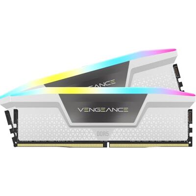 Corsair VENGEANCE RGB DDR5 RAM 32GB (2x16GB) Up to 6400MHz CL36-48-48-104 1.35V AMD EXPO Intel XMP 3.0 Desktop Computer Memory – White (CMH32GX5M2B6400Z36W) Corsair VENGEANCE RGB DDR5 RAM 32GB (2x16GB) Up to 6400MHz CL36-48-48-104 1.35V AMD EXPO Intel XMP 3.0 Desktop Computer Memory – White (CMH32GX5M2B6400Z36W)