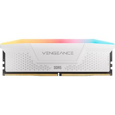 Corsair VENGEANCE RGB RS DDR5 16GB (1 x 16GB) Up To 6000MHz AMD INTEL RAM Desktop Gaming Memory, AMD EXPO & Intel XMP 3.0 Compatible, CL38, White, CMG16GX5M1D6000Z38W Corsair VENGEANCE RGB RS DDR5 16GB (1 x 16GB) Up To 6000MHz AMD INTEL RAM Desktop Gaming Memory, AMD EXPO & Intel XMP 3.0 Compatible, CL38, White, CMG16GX5M1D6000Z38W