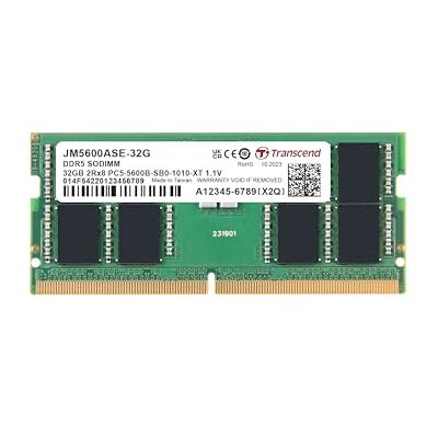 Transcend JetRam 32GB DDR5 RAM 5600MHz U-DIMM CL46, Desktop Memory Module PC5-44800, 288 Pin Unbuffered Non ECC, 1.1V, PC Computer Upgrade Transcend JetRam 32GB DDR5 RAM 5600MHz U-DIMM CL46, Desktop Memory Module PC5-44800, 288 Pin Unbuffered Non ECC, 1.1V, PC Computer Upgrade