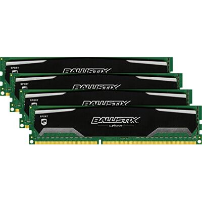 Ballistix Sport BLS4KIT4G3D1609DS1S00 16GB Kit (4GBx4) (DDR3, 1600 MT/s, PC3-12800, DIMM, 240-Pin) Ballistix Sport BLS4KIT4G3D1609DS1S00 16GB Kit (4GBx4) (DDR3, 1600 MT/s, PC3-12800, DIMM, 240-Pin)