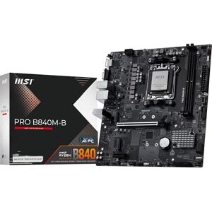 MSI PRO B840M-B Motherboard, mATX Supports AMD Ryzen 9000/8000 / 7000 Processors, AM5 DDR5 Memory Boost (8000+ MT/s OC), PCIe 4.0 x16, M.2 Gen4, 2.5G LAN MSI PRO B840M-B Motherboard, mATX Supports AMD Ryzen 9000/8000 / 7000 Processors, AM5 DDR5 Memory Boost (8000+ MT/s OC), PCIe 4.0 x16, M.2 Gen4, 2.5G LAN