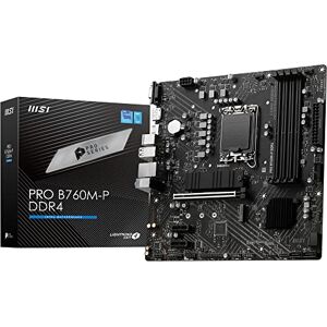 MSI PRO B760M-P DDR4 Motherboard, Micro-ATX Supports Intel 14th, 13th & 12th Gen Core Processors, LGA 1700 DDR4 Memory Boost 4800+MHz/OC, PCIe 4.0 x16 Slot, M.2 Gen4 Slots MSI PRO B760M-P DDR4 Motherboard, Micro-ATX Supports Intel 14th, 13th & 12th Gen Core Processors, LGA 1700 DDR4 Memory Boost 4800+MHz/OC, PCIe 4.0 x16 Slot, M.2 Gen4 Slots
