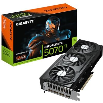 Gigabyte GeForce RTX 5070 Ti WINDFORCE OC V2 16G Graphics Card 16GB GDDR6, 256bit, PCI-E 5.0, 2497 MHz Core Clock, 3 x DisplayPort, 1 x HDMI, GV-N507TWF3OCV2-16GD Gigabyte GeForce RTX 5070 Ti WINDFORCE OC V2 16G Graphics Card 16GB GDDR6, 256bit, PCI-E 5.0, 2497 MHz Core Clock, 3 x DisplayPort, 1 x HDMI, GV-N507TWF3OCV2-16GD