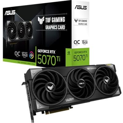 Asus TUF Gaming GeForce RTX 5070 Ti 16GB GDDR7 Gaming Graphics Card (PCIe 5.0, HDMI/DP 2.1, 3.125-slot, military-grade components, protective PCB coating, axial-tech fans) Asus TUF Gaming GeForce RTX 5070 Ti 16GB GDDR7 Gaming Graphics Card (PCIe 5.0, HDMI/DP 2.1, 3.125-slot, military-grade components, protective PCB coating, axial-tech fans)