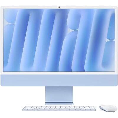 Apple iMac All-in-One Desktop Computer with M4 chip with 10-core CPU and 10-core GPU: Built for Intelligence, 24-inch Retina Display, 16GB Unified Memory, 512GB SSD storage; Blue Apple iMac All-in-One Desktop Computer with M4 chip with 10-core CPU and 10-core GPU: Built for Intelligence, 24-inch Retina Display, 16GB Unified Memory, 512GB SSD storage; Blue