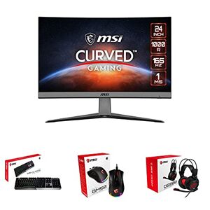 MSI MAG ARTYMIS 242C Curved Gaming Monitor with MSI VIGOR GK50 LOW PROFILE Mechanical Gaming Keyboard and MSI CLUTCH GM50 RGB Optical FPS GAMING Mouse and MSI DS502 Gaming Headset