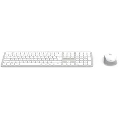 Hama Wireless Keyboard Mouse Set (Multi-Device 2.4 GHz via USB Receiver + 2 x Bluetooth for PC, Laptop, Tablet, 10 m Range, German QWERTY Layout, No Click Noise, Battery Operated) White Hama Wireless Keyboard Mouse Set (Multi-Device 2.4 GHz via USB Receiver + 2 x Bluetooth for PC, Laptop, Tablet, 10 m Range, German QWERTY Layout, No Click Noise, Battery Operated) White