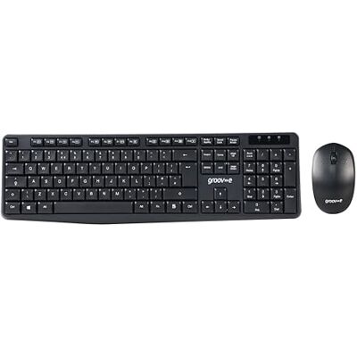 groov e Groov-e Wireless Keyboard and Mouse Combo Computer Accessories for Laptops and PCs, Ergonomic Design, Silent Keys, 2.4G Wireless Connection, Compact Mouse, Qwerty Keyboard Black groov e Groov-e Wireless Keyboard and Mouse Combo Computer Accessories for Laptops and PCs, Ergonomic Design, Silent Keys, 2.4G Wireless Connection, Compact Mouse, Qwerty Keyboard Black
