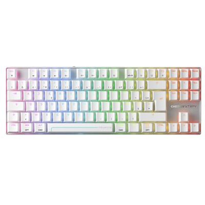 CHERRY XTRFY MX 8.2 Pro TMR Wireless, TKL Magnetic/Mechanical Gaming Keyboard, French Layout (AZERTY), MK Crystal Hot Swappable Switches, White CHERRY XTRFY MX 8.2 Pro TMR Wireless, TKL Magnetic/Mechanical Gaming Keyboard, French Layout (AZERTY), MK Crystal Hot Swappable Switches, White