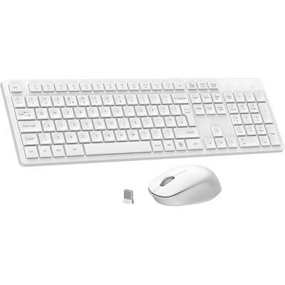 LeadsaiL Wireless Keyboard and Mouse Set, 2.4GHz USB Computer Keyboards and Mouse Combo, Soft Touch, Full Size UK QWERTY Layout with 12 Multimedia Shortcuts for HP/Lenovo Laptop and Mac-White LeadsaiL Wireless Keyboard and Mouse Set, 2.4GHz USB Computer Keyboards and Mouse Combo, Soft Touch, Full Size UK QWERTY Layout with 12 Multimedia Shortcuts for HP/Lenovo Laptop and Mac-White