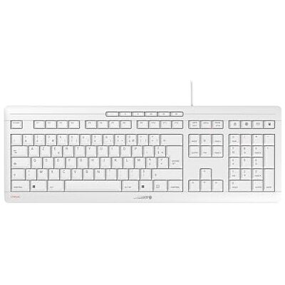 CHERRY STREAM KEYBOARD, Wired Keyboard, French Layout (AZERTY), Quiet Keystrokes, Unique Typing Experience, Flat Design, White-Grey CHERRY STREAM KEYBOARD, Wired Keyboard, French Layout (AZERTY), Quiet Keystrokes, Unique Typing Experience, Flat Design, White-Grey