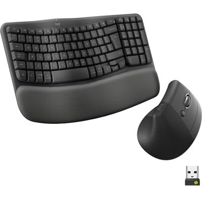 Logitech Wave Keys & Lift Vertical Mouse Logitech Wave Keys & Lift Vertical Mouse