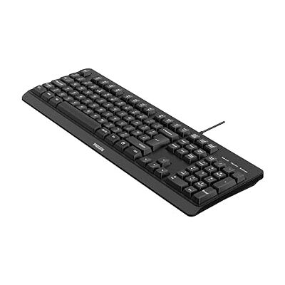 Philips SPK6207BL Wired Keyboard, Plug and play USB, Water Resistant, Multimedia shortcut keys, home office, PC/laptop Philips SPK6207BL Wired Keyboard, Plug and play USB, Water Resistant, Multimedia shortcut keys, home office, PC/laptop