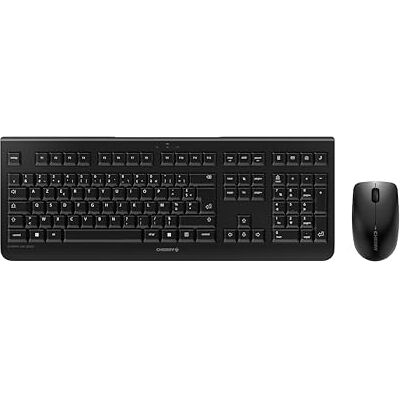 CHERRY DW 3000, Wireless Desktop Set, French Layout (AZERTY), 2.4 GHz RF, Flat Design, Low-Noise Keys, Symmetrical Mouse, Black CHERRY DW 3000, Wireless Desktop Set, French Layout (AZERTY), 2.4 GHz RF, Flat Design, Low-Noise Keys, Symmetrical Mouse, Black