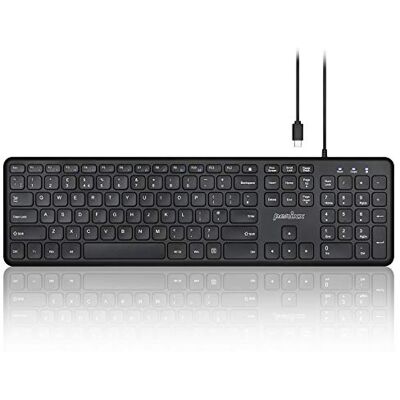perixx PERIBOARD-210 USB-C Full Size Keyboard, Ultra Thin Design, Quiet Chiclet Keys, UK QWERTY Layout, Black perixx PERIBOARD-210 USB-C Full Size Keyboard, Ultra Thin Design, Quiet Chiclet Keys, UK QWERTY Layout, Black