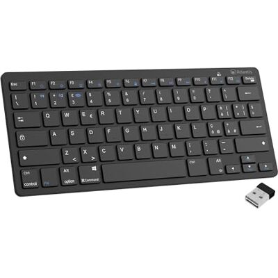 Atlantis Mini Ultra Slim Wireless RF Bluetooth Keyboard Italian QWERTY Atlantis Mini Ultra Slim Wireless RF Bluetooth Keyboard Italian QWERTY