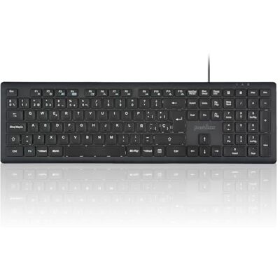 perixx PERIBOARD-210 Full Size Keyboard with Cable, Ultra Slim Design and Silent Keys for Computer, Laptop, PC and Desktop, Spanish Layout, Black perixx PERIBOARD-210 Full Size Keyboard with Cable, Ultra Slim Design and Silent Keys for Computer, Laptop, PC and Desktop, Spanish Layout, Black