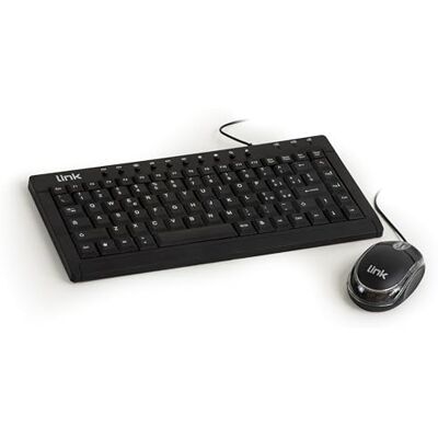 LINK LKTAST04 + LKMOS04 Mini Italian Multimedia USB Keyboard + Mini Optical Mouse USB 3 Keys Black LINK LKTAST04 + LKMOS04 Mini Italian Multimedia USB Keyboard + Mini Optical Mouse USB 3 Keys Black