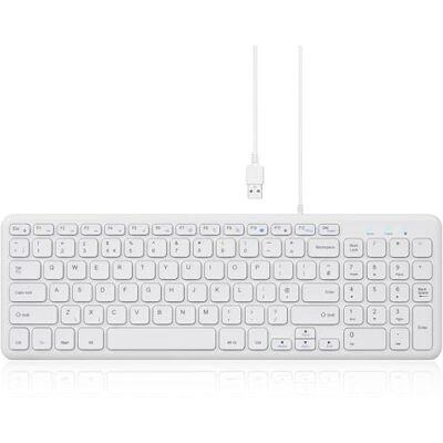 perixx PERIBOARD-213U Quiet USB Wired Keyboard, Compact Design with Number Pad, Slim Chiclet Keys, Media Control Hotkeys, Space-Saving for Office/Home, UK QWERTY Layout, White perixx PERIBOARD-213U Quiet USB Wired Keyboard, Compact Design with Number Pad, Slim Chiclet Keys, Media Control Hotkeys, Space-Saving for Office/Home, UK QWERTY Layout, White