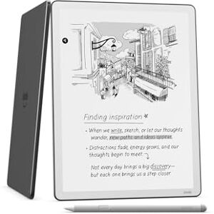 Amazon Kindle Scribe 64 GB (newest generation) — 11" paper-like display with front light — Thinner, lighter, faster — Write in the built-in notebook, documents and books Amazon Kindle Scribe 64 GB (newest generation) — 11" paper-like display with front light — Thinner, lighter, faster — Write in the built-in notebook, documents and books