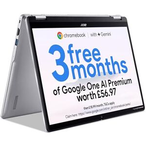 Acer Chromebook Spin 314 CP314-2HN Convertible Laptop Intel N100, 4GB, 128GB eMMC, Integrated Graphics, 14" WUXGA Touchscreen, Chrome OS, Silver Acer Chromebook Spin 314 CP314-2HN Convertible Laptop Intel N100, 4GB, 128GB eMMC, Integrated Graphics, 14" WUXGA Touchscreen, Chrome OS, Silver