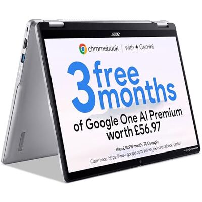 Acer Chromebook Spin 314 CP314-2HN Convertible Laptop Intel Core i3-N305, 8GB, 128GB eMMC, Integrated Graphics, 14" WUXGA Touchscreen, Google Chrome OS, Silver Acer Chromebook Spin 314 CP314-2HN Convertible Laptop Intel Core i3-N305, 8GB, 128GB eMMC, Integrated Graphics, 14" WUXGA Touchscreen, Google Chrome OS, Silver