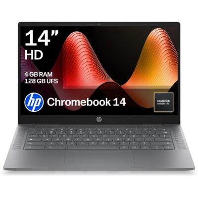 HP Chromebook 14" 1366 x 768 pixels MediaTek 4GB 128GB UFS Anti-glare panel Fast Charge Camera Shutter Dual Speakers True Vision HD Camera 14a-nm0009sax HP Chromebook 14" 1366 x 768 pixels MediaTek 4GB 128GB UFS Anti-glare panel Fast Charge Camera Shutter Dual Speakers True Vision HD Camera 14a-nm0009sax