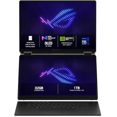 Asus ROG Zephyrus Duo 16 GX651AR Dualscreen Gaming Laptop 16.0" WQXGA+ 120Hz Intel Core Ultra 9 386H NVIDIA GeForce RTX 5070Ti 32GB 1TB Windows 11 Asus ROG Zephyrus Duo 16 GX651AR Dualscreen Gaming Laptop 16.0" WQXGA+ 120Hz Intel Core Ultra 9 386H NVIDIA GeForce RTX 5070Ti 32GB 1TB Windows 11