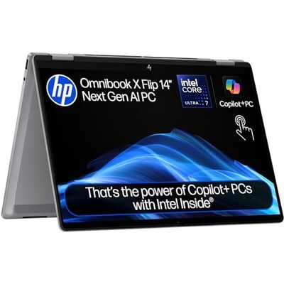 HP OmniBook X Flip Next Gen AI Laptop Intel Core Ultra 7-256V 16GB RAM 1TB SSD 14” 3K OLED Touchscreen Intel Arc 140V Up to 17.75hrs Battery Fast Charge Windows 11 Charger Included HP OmniBook X Flip Next Gen AI Laptop Intel Core Ultra 7-256V 16GB RAM 1TB SSD 14” 3K OLED Touchscreen Intel Arc 140V Up to 17.75hrs Battery Fast Charge Windows 11 Charger Included