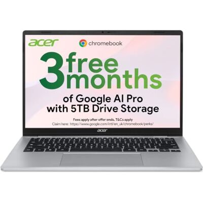 Acer Chromebook 314 CBOA314-2H Laptop MediaTek Kompanio 540, 4GB, 64GB eMMC, Integrated Graphics, 14" WUXGA Display, Google Chrome OS, Silver Charger not included Acer Chromebook 314 CBOA314-2H Laptop MediaTek Kompanio 540, 4GB, 64GB eMMC, Integrated Graphics, 14" WUXGA Display, Google Chrome OS, Silver Charger not included