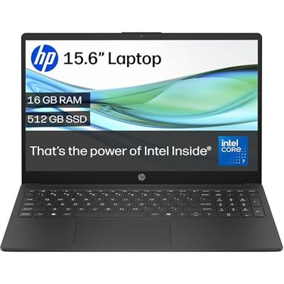 HP 15.6” Laptop Intel Core 7 150U 16GB RAM 512GB SSD Full HD Screen Anti-glare Intel Graphics Fast Charge Dual Speakers Windows 11 15-fd0006sa Black Charger Sold Separately HP 15.6” Laptop Intel Core 7 150U 16GB RAM 512GB SSD Full HD Screen Anti-glare Intel Graphics Fast Charge Dual Speakers Windows 11 15-fd0006sa Black Charger Sold Separately