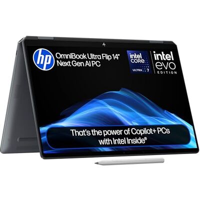 HP OmniBook Ultra Flip Next Gen AI Laptop Intel Core Ultra 7-258V 32GB RAM 2TB SSD 14” 3K OLED Touchscreen 20Hr Battery Backlit Keyboard Fast Charge Windows 11 Charger Included HP OmniBook Ultra Flip Next Gen AI Laptop Intel Core Ultra 7-258V 32GB RAM 2TB SSD 14” 3K OLED Touchscreen 20Hr Battery Backlit Keyboard Fast Charge Windows 11 Charger Included