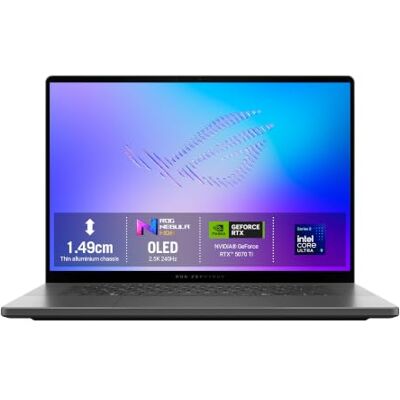 Asus ROG Zephyrus G16 GU606AR Gaming Laptop 16.0" WQXGA 240Hz Screen Intel Core Ultra 9 386H NVIDIA GeForce RTX 5070Ti 32GB RAM 1TB PCIe SSD Windows 11 Asus ROG Zephyrus G16 GU606AR Gaming Laptop 16.0" WQXGA 240Hz Screen Intel Core Ultra 9 386H NVIDIA GeForce RTX 5070Ti 32GB RAM 1TB PCIe SSD Windows 11