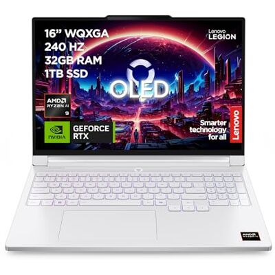 Lenovo Legion 7a Gen 11 16 inch WQXGA OLED Gaming Laptop AMD Ryzen AI 9 HX 470 NVIDIA GeForce RTX 5060 240Hz 32 GB RAM 1 TB SSD Wi-Fi 7 Windows 11 Home Glacier White Lenovo Legion 7a Gen 11 16 inch WQXGA OLED Gaming Laptop AMD Ryzen AI 9 HX 470 NVIDIA GeForce RTX 5060 240Hz 32 GB RAM 1 TB SSD Wi-Fi 7 Windows 11 Home Glacier White