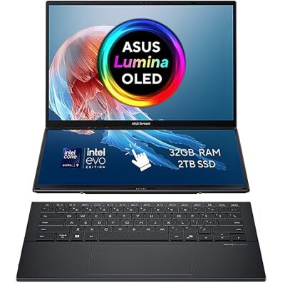 Asus Zenbook Duo 14 OLED UX8406CA Laptop 14.0" Full HD+ Dual-OLED Touchscreen Intel Core Ultra 9-285H 32GB RAM 2TB SSD Detachable Keyboard Windows 11 Asus Zenbook Duo 14 OLED UX8406CA Laptop 14.0" Full HD+ Dual-OLED Touchscreen Intel Core Ultra 9-285H 32GB RAM 2TB SSD Detachable Keyboard Windows 11