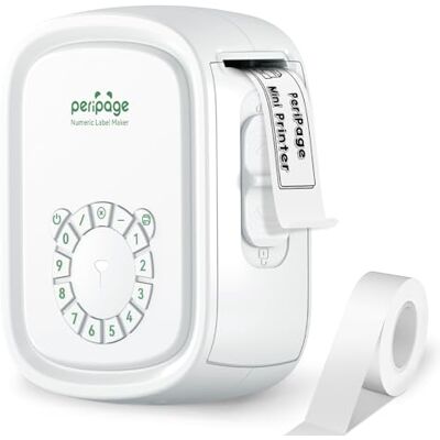 PeriPage P10Pro Label Printer Portable, White, with Round Keyboard, No Bluetooth, USB Rechargeable, for Office and Home PeriPage P10Pro Label Printer Portable, White, with Round Keyboard, No Bluetooth, USB Rechargeable, for Office and Home
