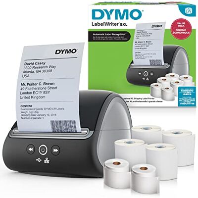 Dymo LabelWriter 5XL Label Printer & Labels 2 x LW Large Shipping Labels (220 per Roll) & 4 x LW XL Shipping Labels (140 per Roll) Label Maker Perfect for Online Sellers UK 3 Pin Plug Dymo LabelWriter 5XL Label Printer & Labels 2 x LW Large Shipping Labels (220 per Roll) & 4 x LW XL Shipping Labels (140 per Roll) Label Maker Perfect for Online Sellers UK 3 Pin Plug