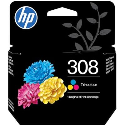 HP 308 Tri-Colour original Ink cartridge (7FP20UE) Works Envy 6110, 6120, 6130, 6520, 6530 series HP 308 Tri-Colour original Ink cartridge (7FP20UE) Works Envy 6110, 6120, 6130, 6520, 6530 series