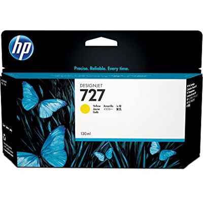 HP 727 B3P21A Yellow 130 ml Genuine DesignJet Ink Cartridge with original Ink, for DesignJet T2500, T1500 & T900 Series Large Format Plotter Printers and 727 DesignJet Printhead HP 727 B3P21A Yellow 130 ml Genuine DesignJet Ink Cartridge with original Ink, for DesignJet T2500, T1500 & T900 Series Large Format Plotter Printers and 727 DesignJet Printhead