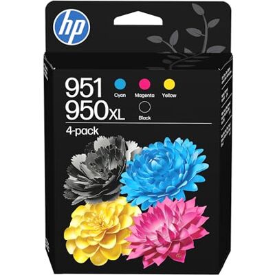HP 950XL Black & 951 Cyan, Magenta, Yellow Original Ink Cartridges 4-Pack HP 950XL Black & 951 Cyan, Magenta, Yellow Original Ink Cartridges 4-Pack