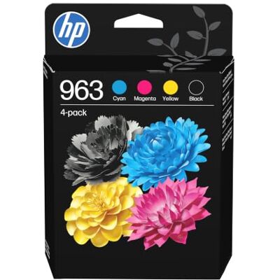 HP 963 Black/Cyan/Magenta/Yellow Original Ink Cartridges 4-Pack Compatible with OfficeJet Pro 9010, 9010e, 9020, 9020e, yield 1000 pages(Black)/ 700 pages (C/M/Y) (6ZC70AE) HP 963 Black/Cyan/Magenta/Yellow Original Ink Cartridges 4-Pack Compatible with OfficeJet Pro 9010, 9010e, 9020, 9020e, yield 1000 pages(Black)/ 700 pages (C/M/Y) (6ZC70AE)