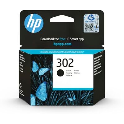 HP 302 Black Original Ink Cartridge Compatible with DeskJet 1100, 2100, 2200, 3600, 3800, 4600, Envy 4500, OfficeJet 3800, yield 170 pages (F6U66AE) HP 302 Black Original Ink Cartridge Compatible with DeskJet 1100, 2100, 2200, 3600, 3800, 4600, Envy 4500, OfficeJet 3800, yield 170 pages (F6U66AE)