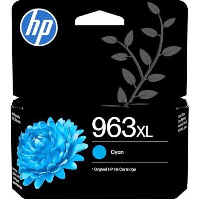 HP 963XL Cyan Original Ink Cartridge, High Yield Compatible with OfficeJet Pro 9010, 9010e, 9020, 9020e, yield 1600 pages (3JA27AE) HP 963XL Cyan Original Ink Cartridge, High Yield Compatible with OfficeJet Pro 9010, 9010e, 9020, 9020e, yield 1600 pages (3JA27AE)