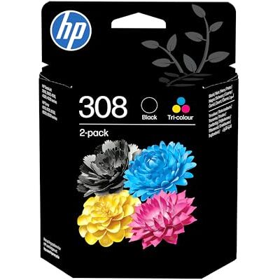 HP 308 Black & Tri-colour Original Ink Cartridges 2-Pack HP 308 Black & Tri-colour Original Ink Cartridges 2-Pack