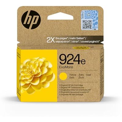 HP 924e Yellow Original Ink Cartridge, High Yield Compatible with OfficeJet Pro 8120, 8130, yield 800 pages (4K0U9NE) HP 924e Yellow Original Ink Cartridge, High Yield Compatible with OfficeJet Pro 8120, 8130, yield 800 pages (4K0U9NE)