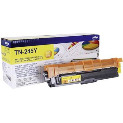 Brother TN-245Y Toner Cartridge, Yellow, Single Pack, High Yield, Includes 1 x Toner Cartridge, Genuine Supplies Brother TN-245Y Toner Cartridge, Yellow, Single Pack, High Yield, Includes 1 x Toner Cartridge, Genuine Supplies